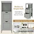 thumbnail image 4 of GVN Freestanding Storage Cabinet with 2 Removable Drawers for Bathroom-Gray, Bathroom Cabinet Storage for Entryway Storage, Home Office Furniture, 4 of 6