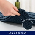 thumbnail image 7 of Subrtex Soft 1-piece Luxury Chenille Striped Bathroom Rug, Navy, 16" x 24", Small, 7 of 7