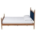 thumbnail image 2 of Baxton Studio Royal Blue Velvet Fabric and Walnut Brown Wood Queen Size Platform Bed, 2 of 6