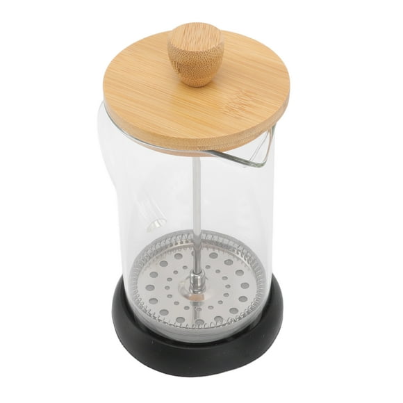 Stainless Steel and Glass French Press Coffee Maker, Design, Stable Shelf, Easy Pour, Filtered Tea Pot, Ideal for Home Office Camping Travel, Gift for Friends and Family