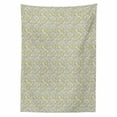 thumbnail image 2 of Leaf Tablecloth, Repeating Autumnal Foliage Abstract Lines Geometrical Interpretation Pattern, Rectangle Satin Table Cover for Dining Room and Kitchen, 52" X 70", Mustard Sage Green, by Ambesonne, 2 of 2