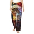 thumbnail image 2 of Lsque Geometric American Bald Eagle Print Women's Pajama Pants, Lounge Pant - Comfortable Home Wear,Elastic Waistband, Stylish Design-Large, 2 of 9