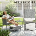 thumbnail image 7 of 5 Pieces Outdoor Patio Furniture Set with Table&Ottoman Outdoor Furniture Patio Set Bistro Wicker Patio Set (Brown Wicker&Khaki Cushion), 7 of 7