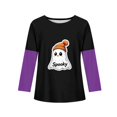 thumbnail image 5 of Abcomgle Halloween Shirts for Girls 5t Cute Ghost with Hat Graphic T-Shirts for Girls Crewneck Raglan Long Sleeve T-Shirts for Kid Girls Fall Funny Tee Top Girls, 5 of 7