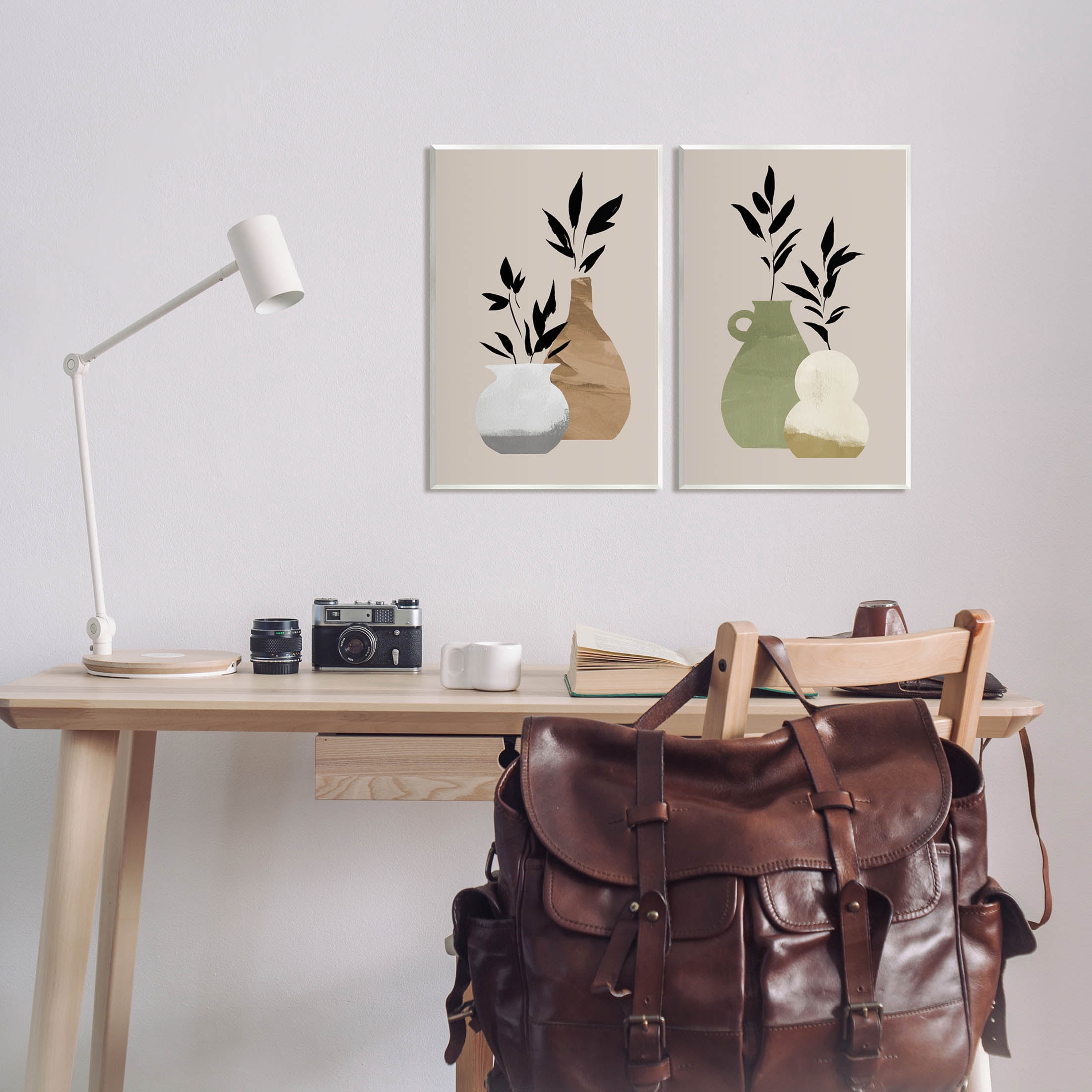 Stupell Industries Modern Ikebana Plant Vases Graphic Art Unframed Art Print Wall Art, Set of 2, Design by Jacob Green