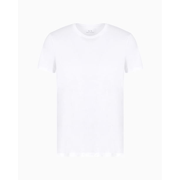 Camiseta Básica de Pima para Hombre Armani Exchange Cuello Redondo Blanca XL