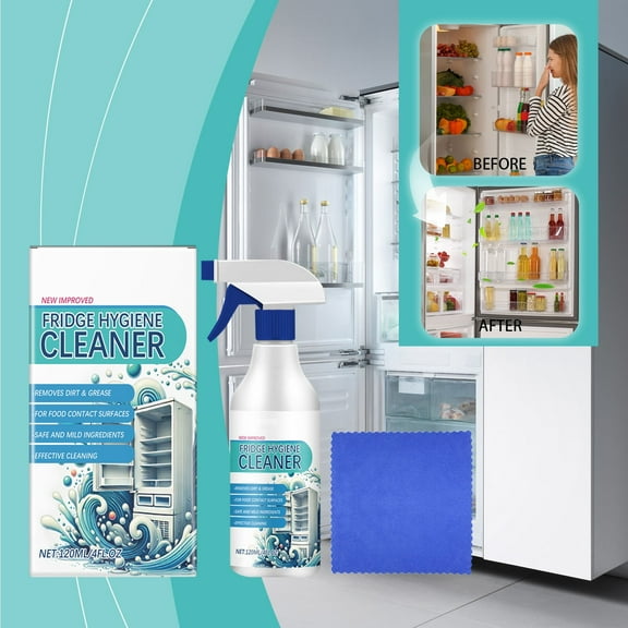 Grrvtrz Refrigerator Cleaner Refrigerator Stain Stubborn Dirt Clean Fade Odor Household Cleaning Spray 120ml,Cleaning Supplies,Home Cleaning Products