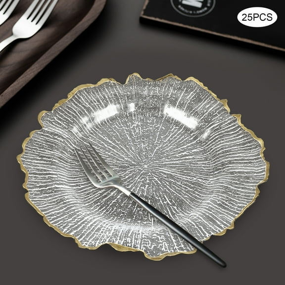 25* Charger Plates for Banquets, Weddings, Bridal Showers 25 Pieces Clear Charger Plates, Table Charger Plates, Dinner Charger Plates
