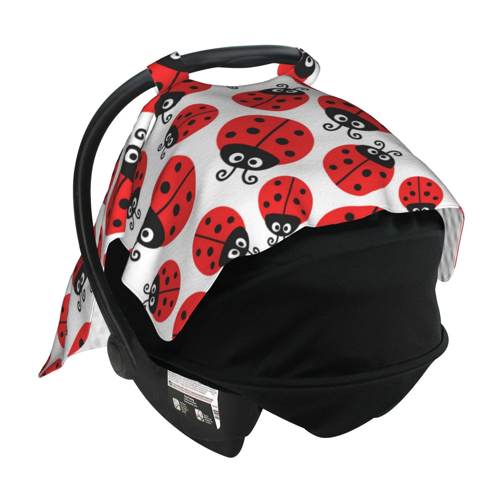 Car Seat Cover Baby - Cartoon Ladybug Breathable Infant Car Seat Cover for Baby Carseat, Lightweight Comfort Baby Essentials Must Haves Newborn Stuff for Girl Boy