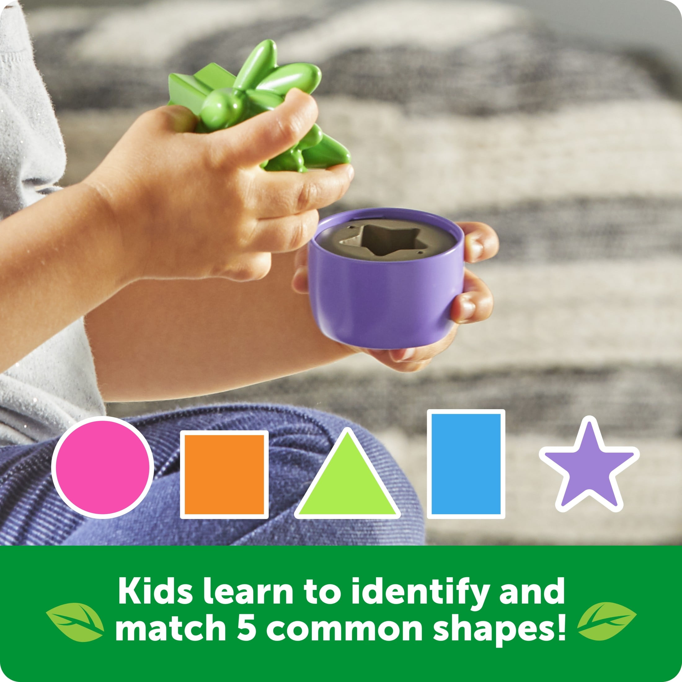 Learning Resources Shape & Color Garden - Sorting and Stacking Toys for Kids Ages 18 Months