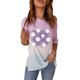 thumbnail image 4 of ABPHQTO Camiseta de manga corta con estampado de color degradado Go Ask Your Dad de mujer en morado, 4 of 4