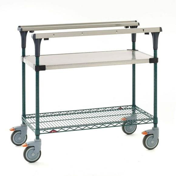 Metro MS1824-FSNK 2 Level Mobile PrepMateÂ® MultiStation w/ Solid/Wire Shelving - 26"L x 19 2/5"W x 39 1/8"H