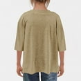 thumbnail image 5 of ZQGJB Post Shoulder Surgery Shirts for Women Tear Away 3/4 Sleeve Tops After Rotator Cuff Shirts Chemo Port Adaptive Clothing Khaki L, 5 of 8