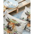 thumbnail image 3 of Outdoor Throw Pillow Cover Funny Farm Cow Animal with Wreath Waterproof Cushion Covers 2 Pack Flower on Rural Wood Board Pillow Cases Home Decoration for Patio Garden Couch Sofa, 3 of 7