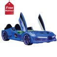 thumbnail image 1 of Lit Voiture de Course Aérodynamique Bleu de Qualité Supérieure avec Matelas, 1 of 1