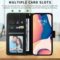 thumbnail image 3 of SaniMore for iPhone 15 Pro 6.1" 2023 Case, PU Leather Luxury Marble Flip Cover with Detachable Wrist Strap Card Slot Kickstand Shockproof Magnetic Buckle Protective Shell, Black, 3 of 8