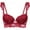 Red, variant on Women Beauty Back Lingerie Lace Bras Underwear Deep V Lace Bra Seamless Push Up Brassiere