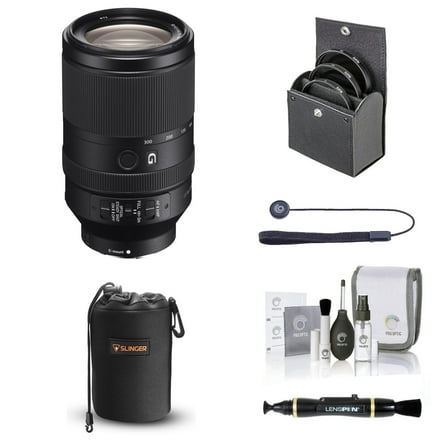 Sony FE 70-300mm f/4.5-5.6 G OSS Lens for Sony E, Bundle with 72mm Filter Kit, Lens Case, Lens Cleaner, Cleaning Kit, Lens Cap Tether