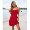 thumbnail image 4 of Summer Dresses for Women Adjustable Spaghetti Strap Beach Vacation Casual Cute Sundresses with Pockets Red XL, 4 of 7