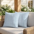 thumbnail image 3 of 16x16 Pillow Covers Set of 2, Misty Blue Rustic Square Throw Pillow Covers for Couch/Sofa/Living Room, Vintage Farmhouse Blue Solid Color Decorative Soft Pillowcases for Couch Throw Pillows, 3 of 9