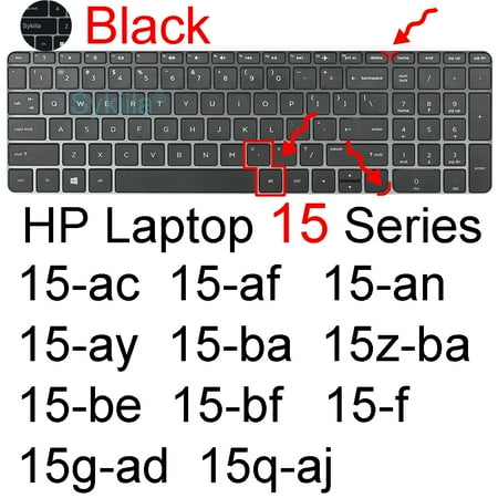 Keyboard Cover for HP Laptop 15 15t 15-fd 15-fc 15-ef 15-dw 15-dy 15g 15q 15s 15z Essential Silicone Protector Skin Film Case Black