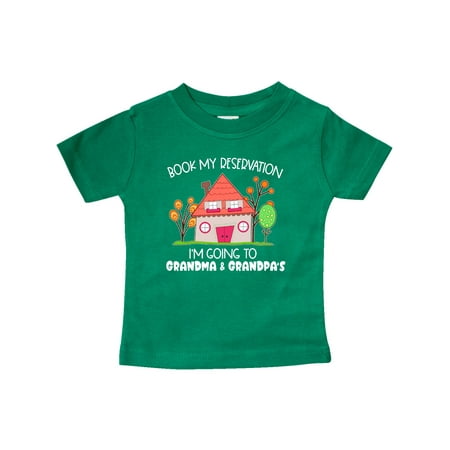 

Inktastic Book my Reservation! I m Going To Grandma and Grandpa s Gift Baby Boy or Baby Girl T-Shirt