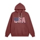 thumbnail image 3 of MHFRRA Sudadera Ligera con Capucha y Media Cremallera Estampada para Uso Deportivo Informal y Entrenamiento Al Aire Libre Rojo ladrillo, 3 of 3