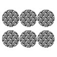 thumbnail image 2 of Pofeuu Ying Yang Checkered Print Leather Coasters Set of 6, Round Cups Mugs Mat Pad for Home Kitchen Heat Resistant Drink Coasters,Round Shape, 2 of 7