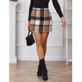 thumbnail image 3 of Jupe Mini à Carreaux pour Femmes Taille Haute Ligne A Jupe Crayon Automne, 3 of 6