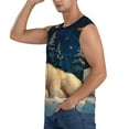 thumbnail image 3 of Picia Starry Sky Sleep White Bear mens Cotton Tank Undershirts , Moisture-wicking Ribbed Tanks, Lightweight Cotton Tank Undershirts-Small, 3 of 8