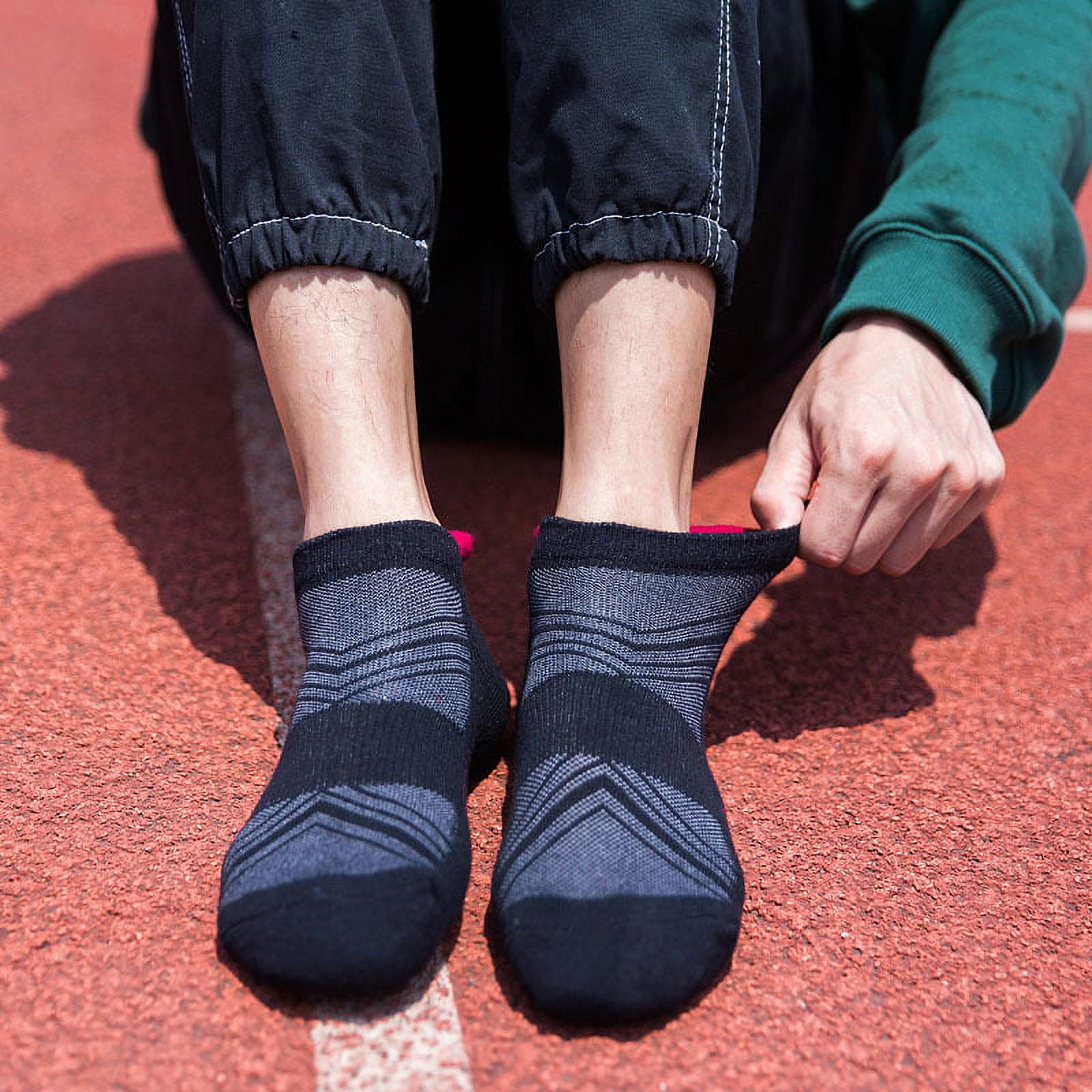 B&Q 8 Pairs Mens Athletic Cotton No Show Low Cut Ankle Breathable Casual Socks with Cushioned Tab for Sports Running Jogging Cycling