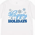 thumbnail image 4 of Inktastic Happy Holidays Blue Snowflakes Boys or Girls Long Sleeve Toddler T-Shirt, 4 of 5