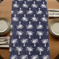 thumbnail image 5 of Table Runners 120 Inches Long Dress Scarves, Date Tree Farmhouse Coffee/Dining/Kitchen Table Runner for Living Room, Navy Blue Farmhouse Summer Tropical Plants 13x120 Inch, 5 of 9