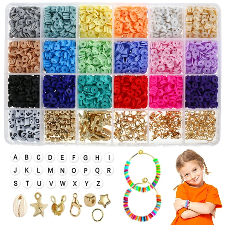 Pluokvzr 3600Pcs Clay Beads for Bracelet Making, 18 Colors Flat