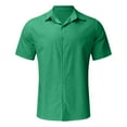 thumbnail image 3 of Eashery Button Down Shirts for men Solid Hawaiian Mens Tops Green M, 3 of 4