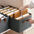 thumbnail image 2 of Caja de almacenamiento plegable con marco de acero catiónico, compartimento para ropa, pantalones, cajón para el hogar, caja de almacenamiento para armario, 2 of 6