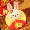 thumbnail image 2 of Rabbit Wallet Motif Broderie à Fermeture Éclair Lisse Style Chinois 2023 Poupée en Peluche Nouvel An, 2 of 8