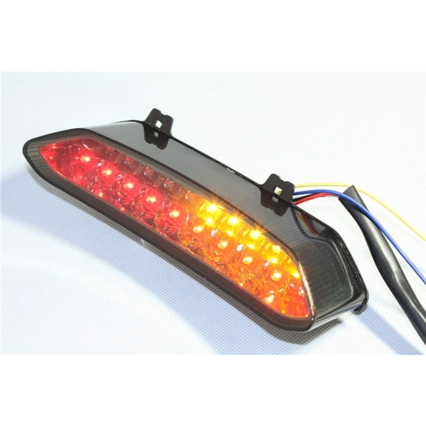HTT Motorcycle Led Tail Light Brake Light with Integrated Turn Signals For 2002 2003 Yzf R1 Yzf-R1 Clear - Walmart.com