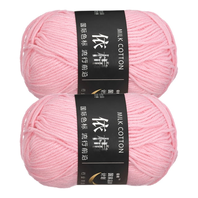Uxcell Hilos de Acrílico Suaves para Tejer y Crochet Proyectos de Manualidades en Color Rosa