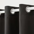 thumbnail image 3 of TOWN & COUNTRY BASICS Cabana Solid Heavyweight Indoor Outdoor Curtains, Light Filtering Opacity with Grommet Top, Water Repellent, 2-Pack Set, 54"x120", Black, 3 of 10
