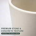 thumbnail image 3 of FOUKUS 9.8",11.4",13" Dia Round Concrete-like Plastic Planter Set of 3, Modern Style Large Cylindrical Plant Pot with Drainage Hole for Indoor Outdoor Patio, Beige, 3 of 6