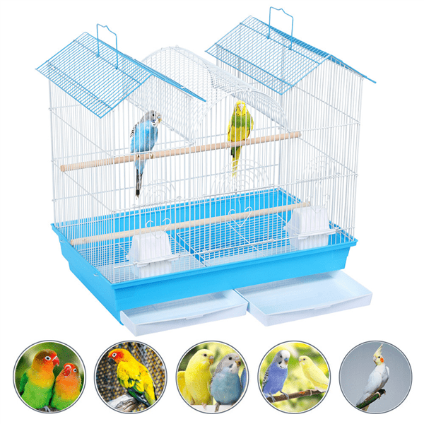Topeakmart Triple Roof Bird Cage Portable Bird Travel Cage