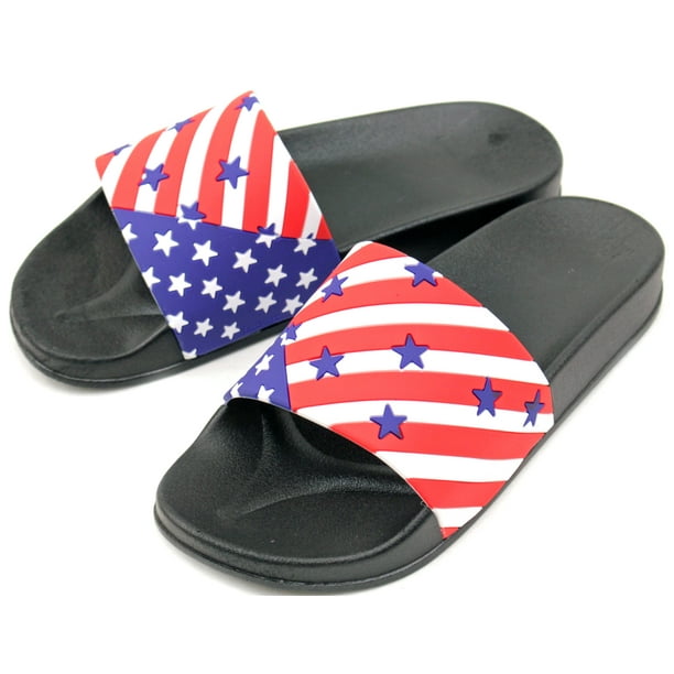 Luckers - Luckers Women's American Flag Slide Sandals, Size: Small/ 6 B ...