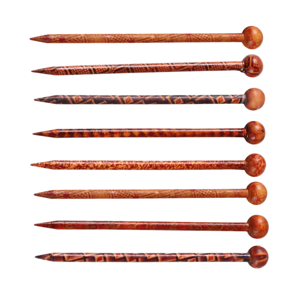 8x Wooden Chinese Hair Sticks Long Hair Chopsticks Bun Holder Hair Pins 13cm 