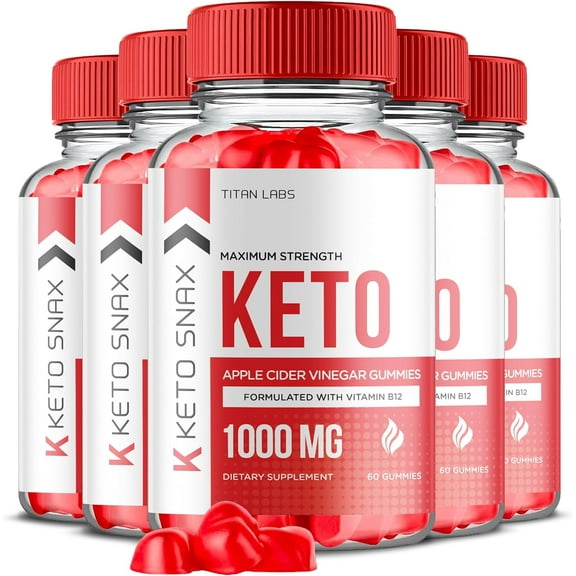 (5 Pack) Keto Snax Keto ACV Gummies - Apple Cider Vinegar Supplement for Weight Loss - Energy & Focus Boosting Dietary Supplements for Weight Management & Metabolism - Fat Burn - 300 Gummies