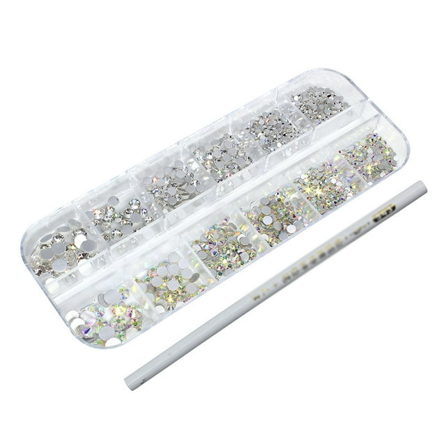 Vogacara Nail Pixie Beads Crystal Rhinestones Gravel Stone Suministros de bricolaje AB point pen Type3 NO3