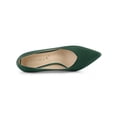 thumbnail image 4 of BLISSFUL STEP Women's Dress Pumps Pointed Toe Stiletto Heel Slip On Mid Heel Shoes Dark Green 10, 4 of 7
