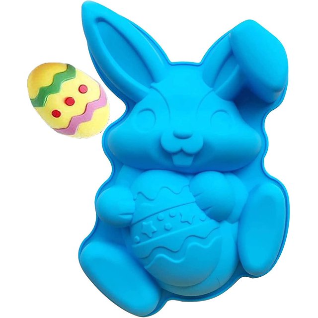 Molde para huevos de conejito de Pascua, molde grande para chocolate, molde para hornear, moldes para chocolate, dulces, muffins para hornear, magdalenas, gelatina, molde de bricol