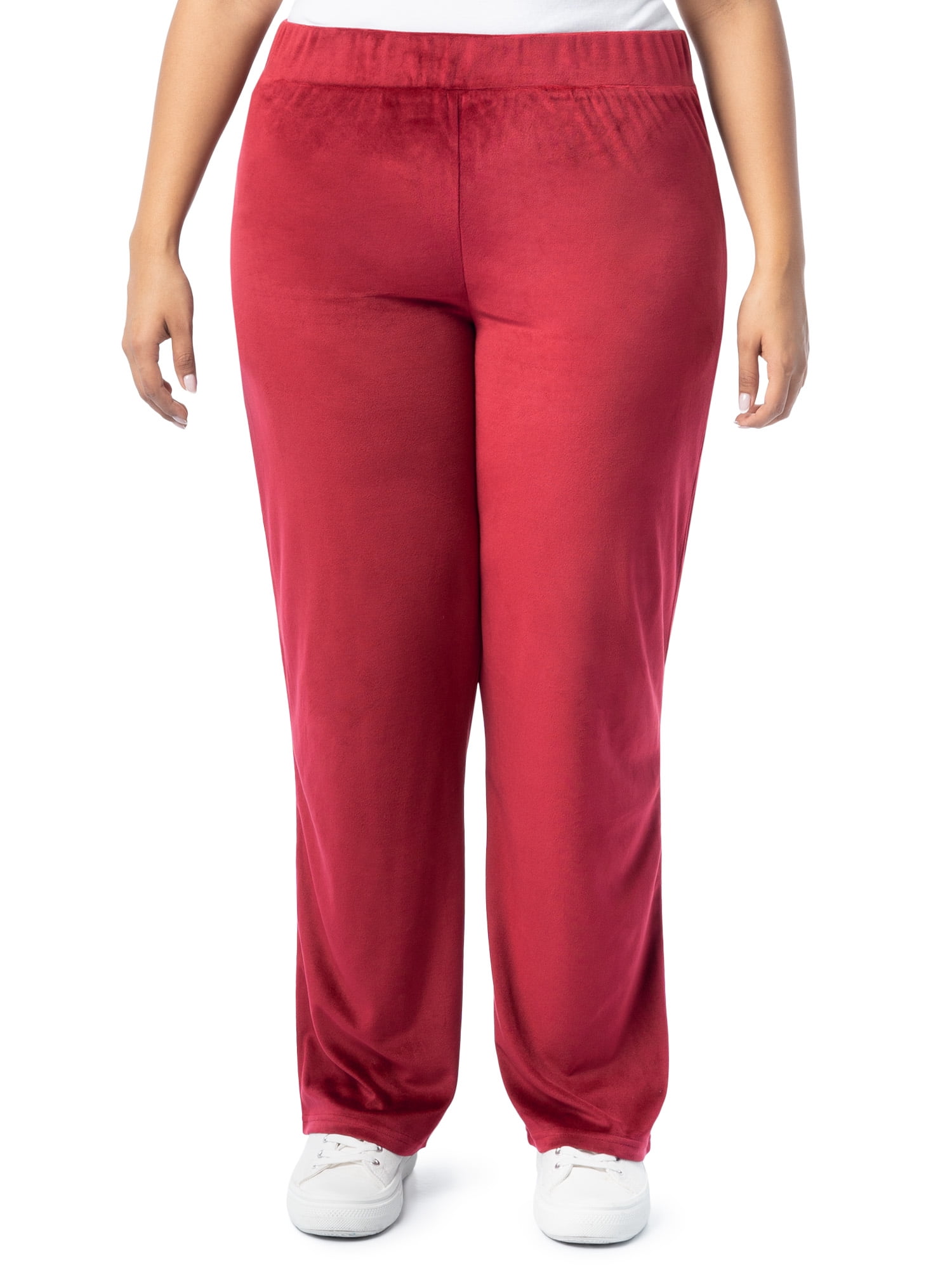 Athletic Works Women's Plus Active Velour Zip-up Jacket and Pant Tracksuit Set, Size 1X-4X