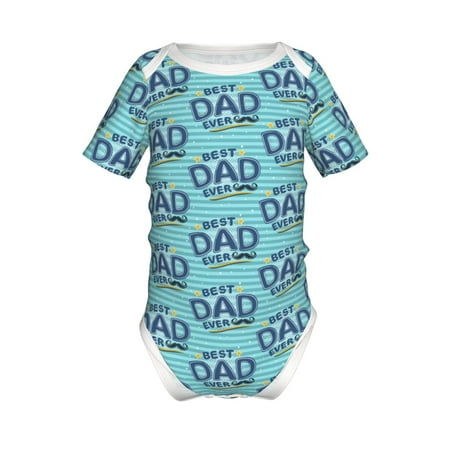 

Lukts Best Dad Ever Print Baby Short Sleeve Romper Onesie for Newborn Baby Boys and Girls-2 Years